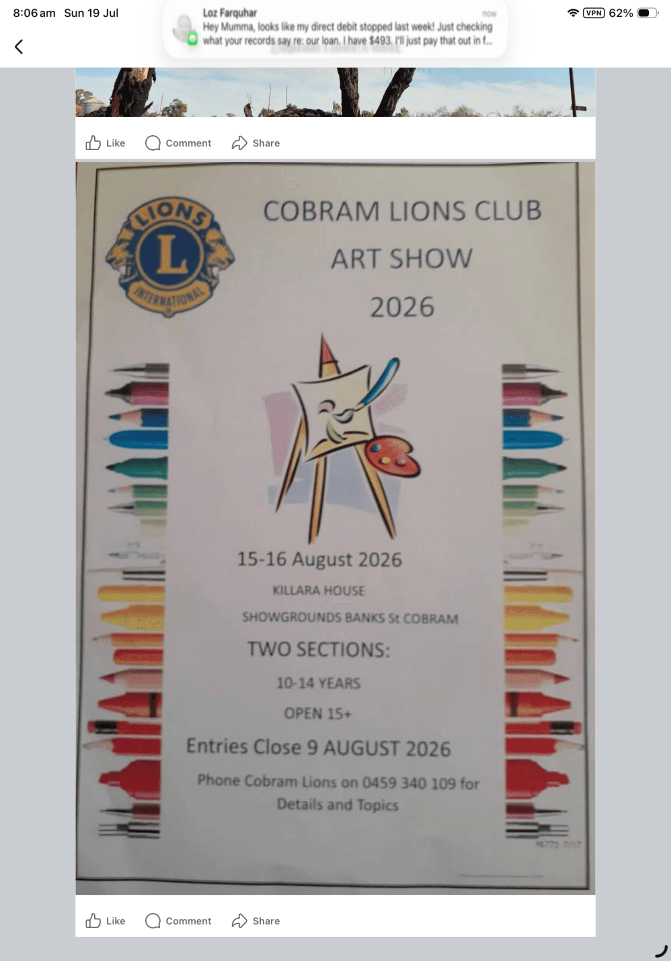 Cobram Lions Club Art Show 2026
