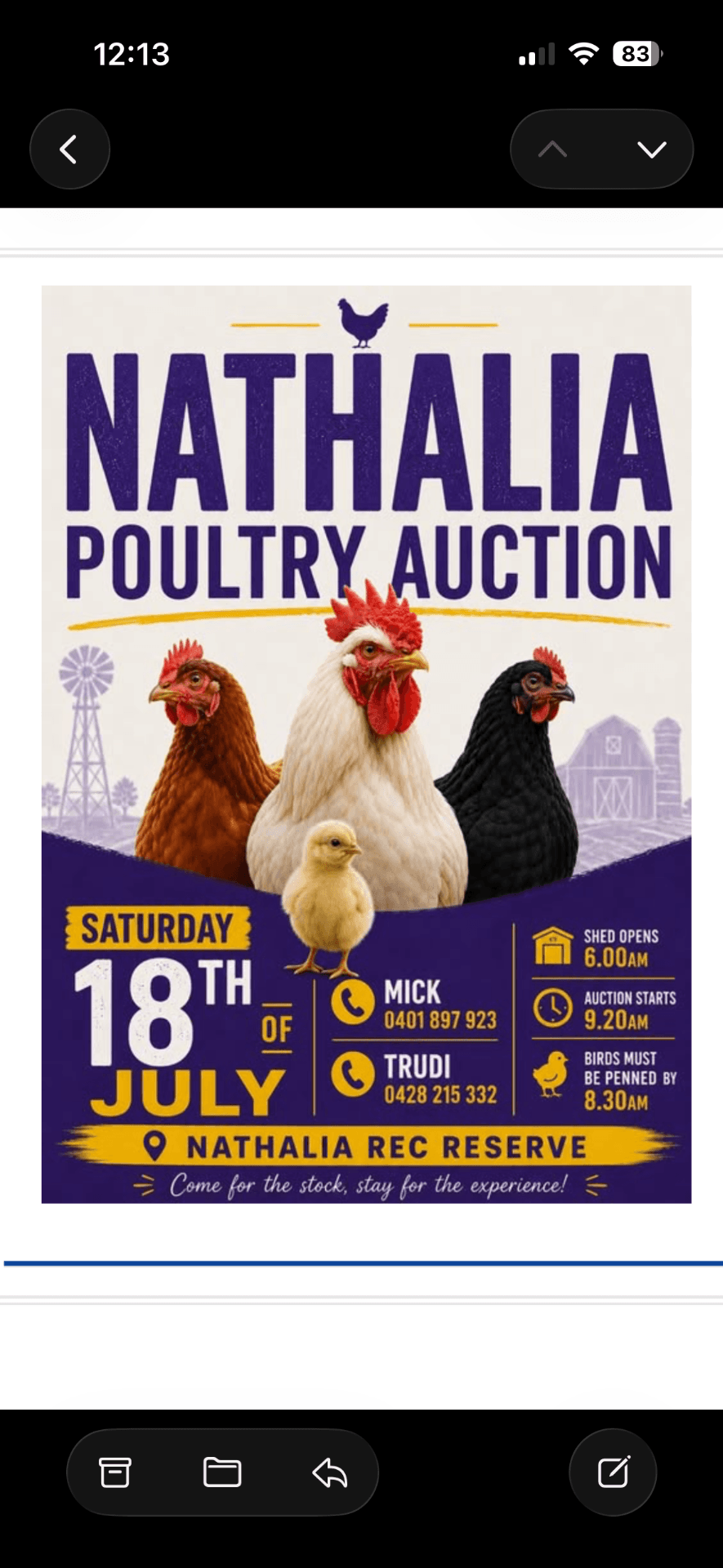 Nathalia Poultry Auction