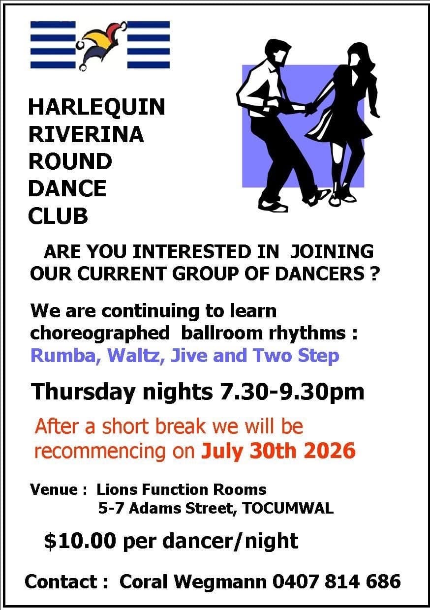 Harlequin Riverina Round Dance Club Sessions