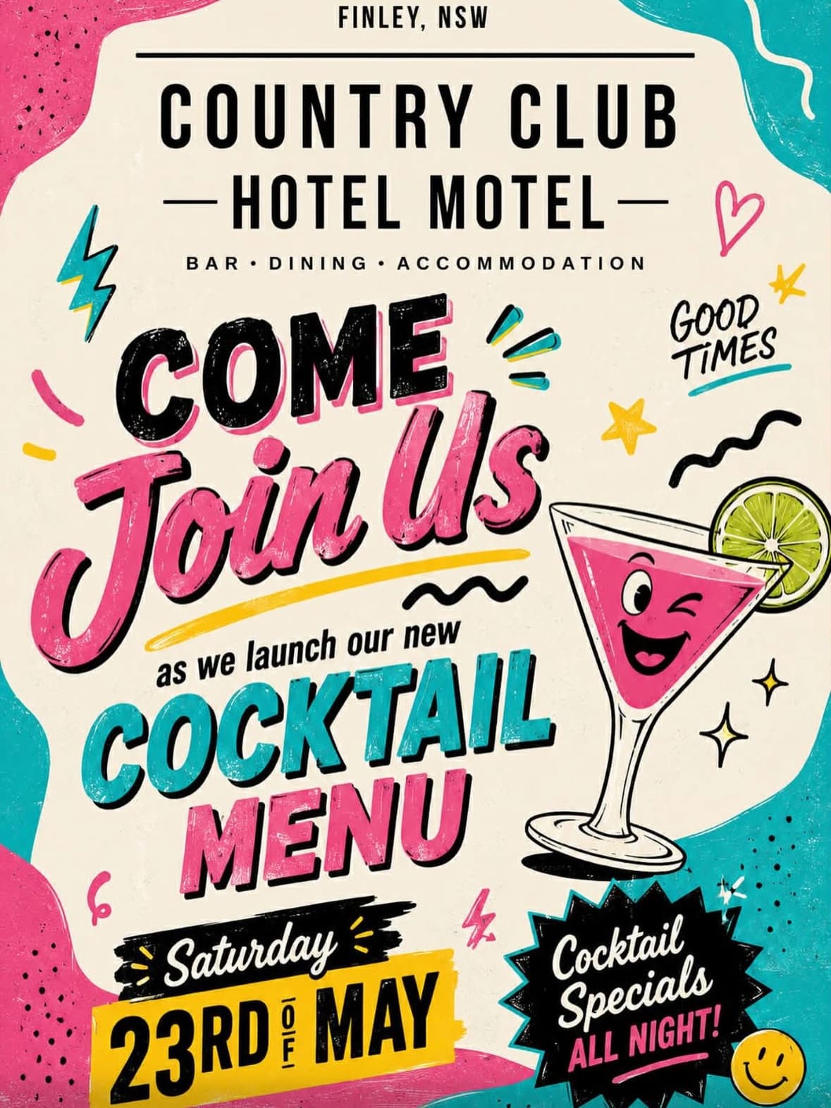 Finley Country Club Cocktail Specials